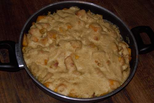 Krbis-Auflauf in Pfanne