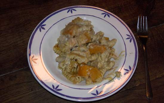 Krbis-Auflauf auf Teller